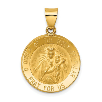 14k Yellow Gold Queen of the Holy Scapular Medal