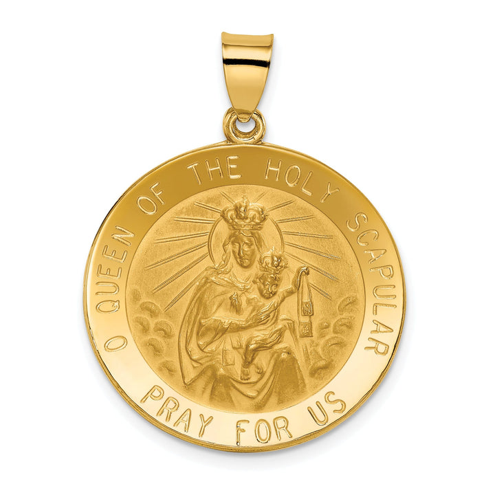 14k Yellow Gold Queen of the Holy Scapular Medal