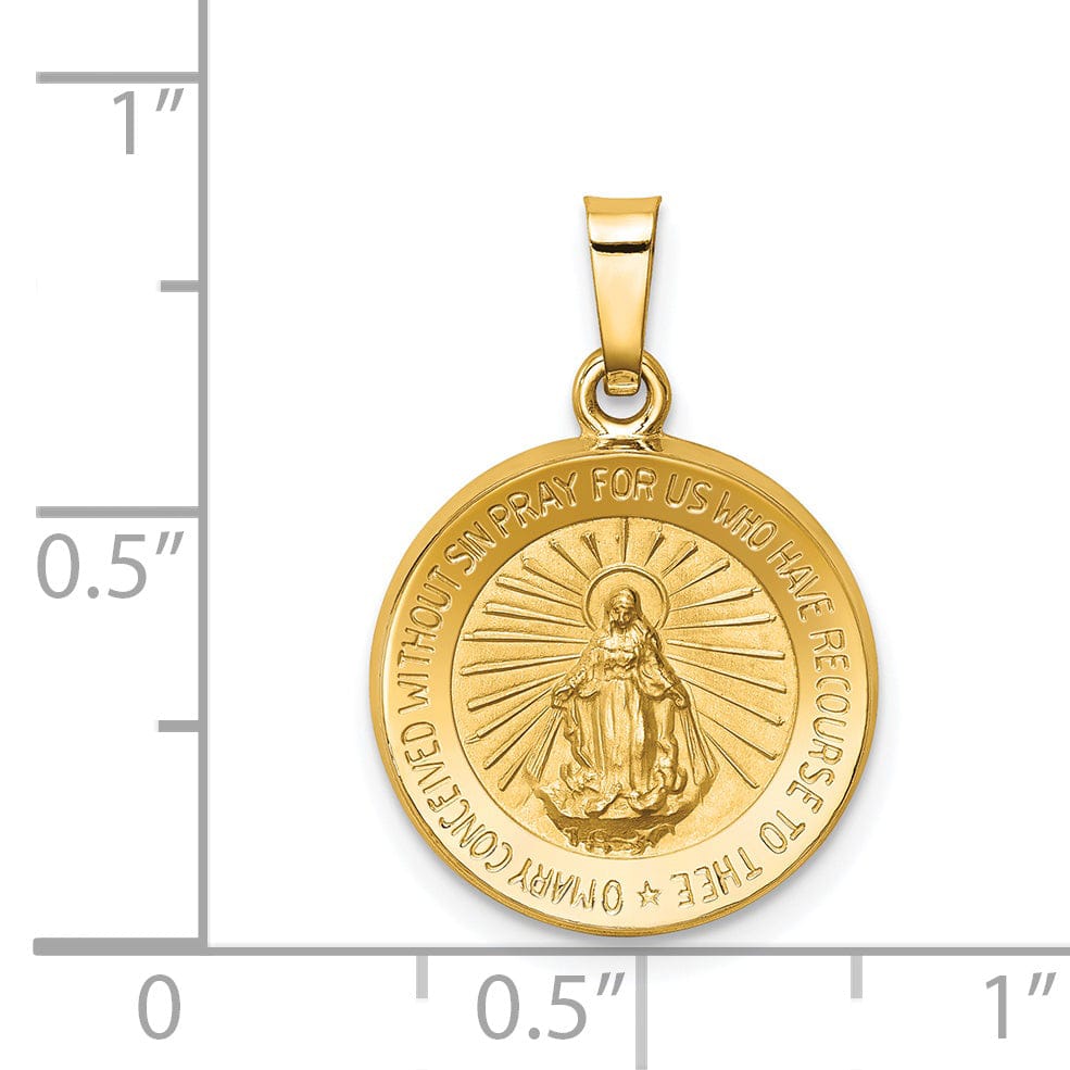 14k Yellow Gold Miraculous Medal Pendant