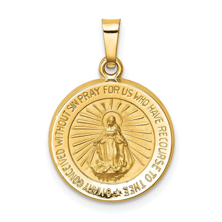 14k Yellow Gold Miraculous Medal Pendant