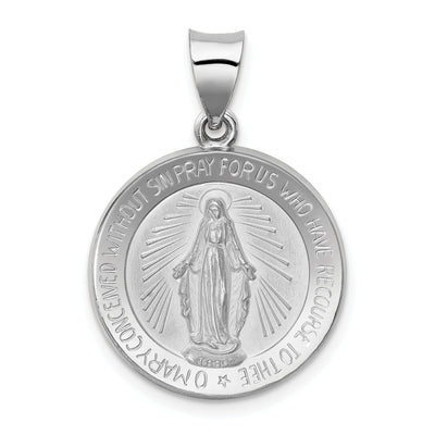 14k White Gold Miraculous Medal Pendant at $ 216.07 only from Jewelryshopping.com