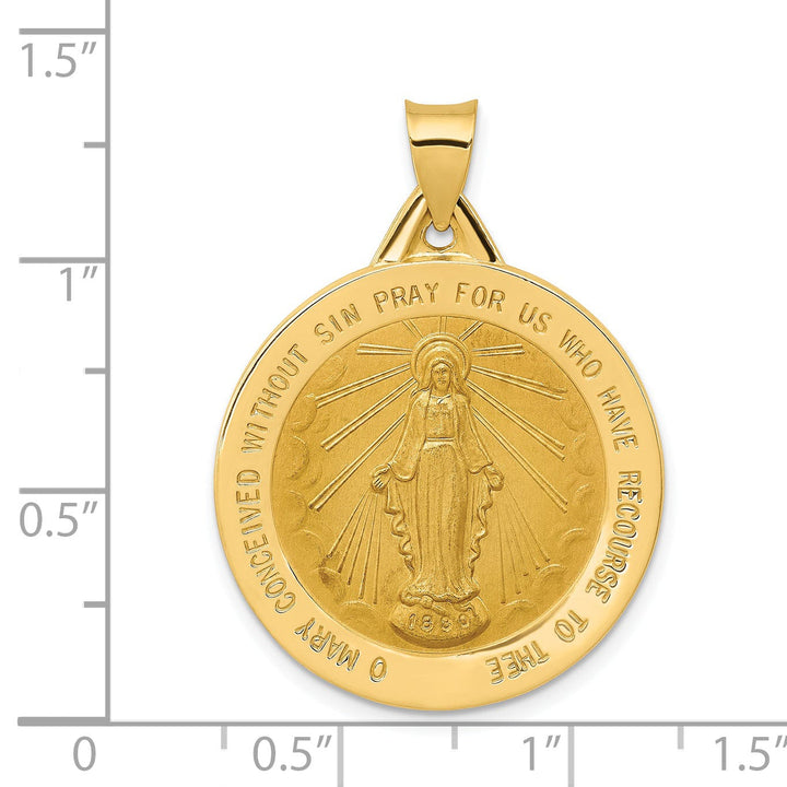 14k Yellow Gold Miraculous Medal Pendant