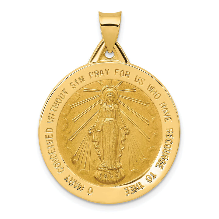 14k Yellow Gold Miraculous Medal Pendant