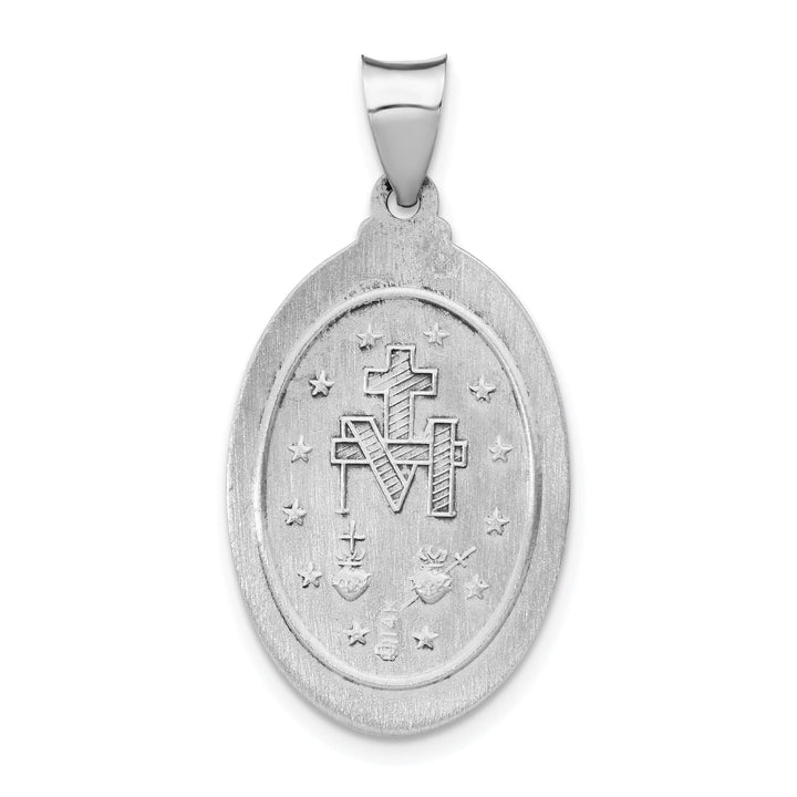 14k White Gold Miraculous Medal Pendant