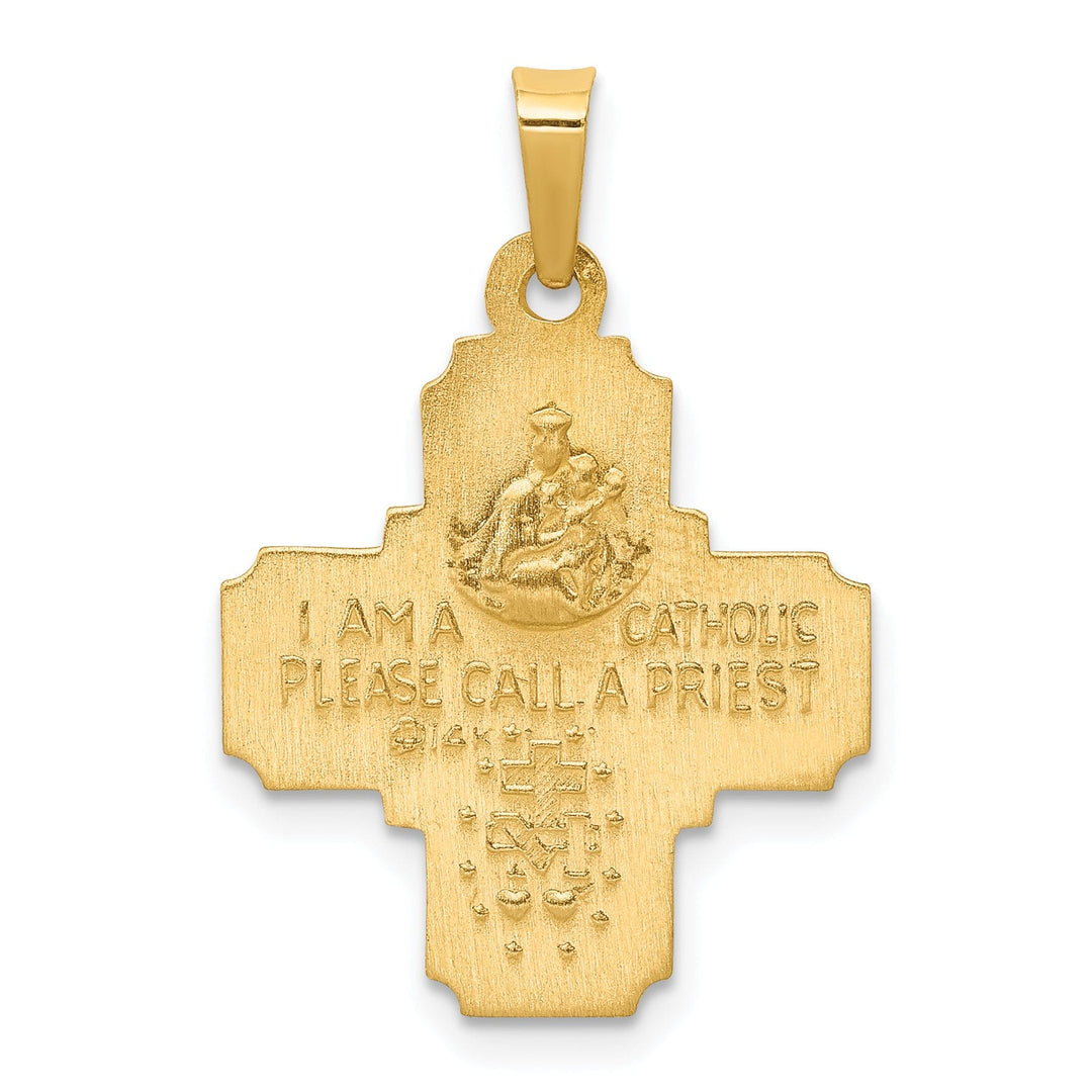 14k Yellow Gold Four Way Medal Pendant