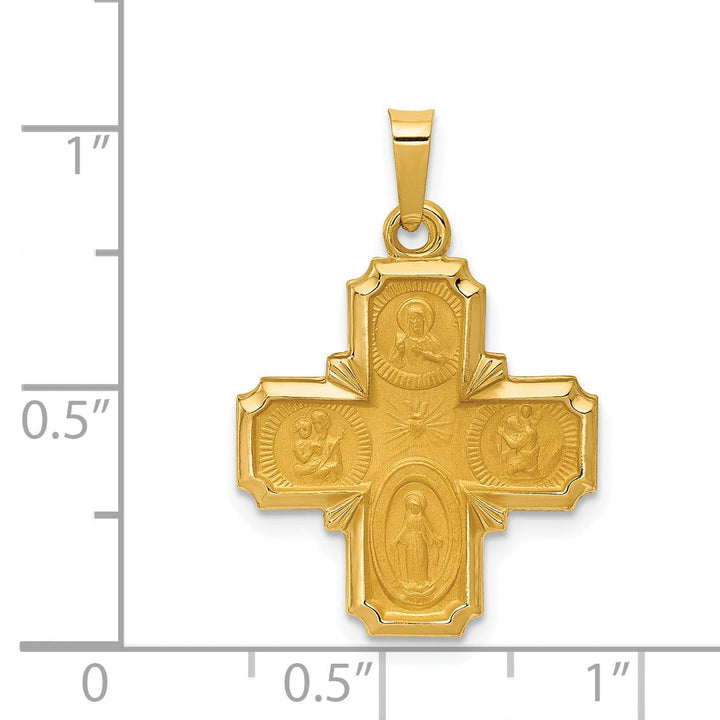 14k Yellow Gold Four Way Medal Pendant