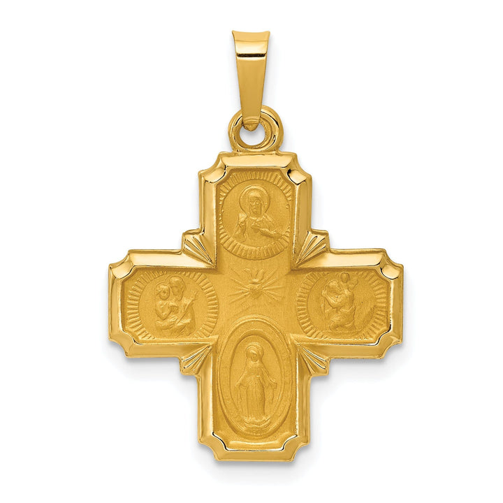 14k Yellow Gold Four Way Medal Pendant