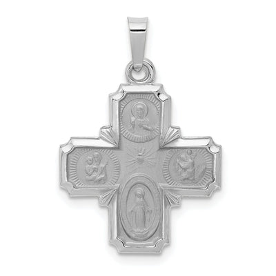 14k White Gold Four Way Medal Pendant at $ 184.37 only from Jewelryshopping.com