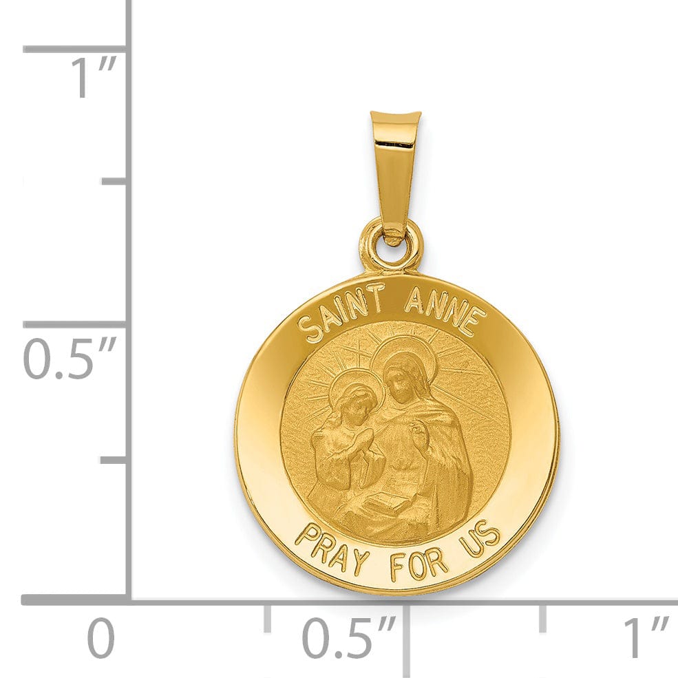 14k Yellow Gold Saint Anne Medal Pendant