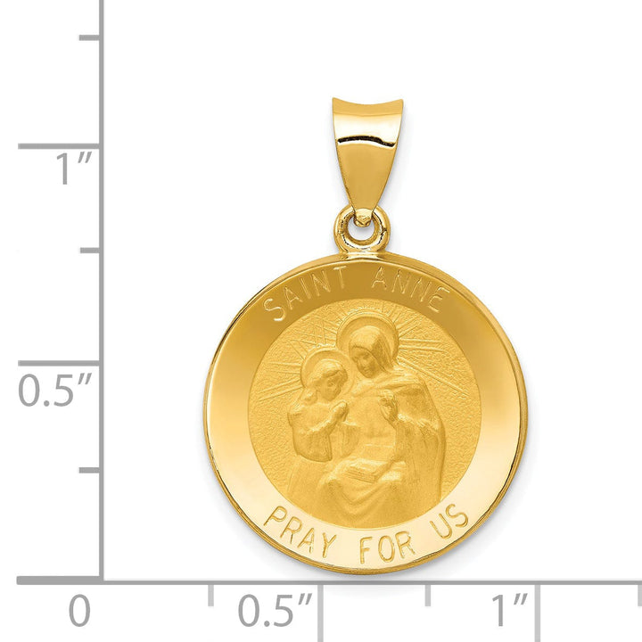 14k Yellow Gold Saint Anne Medal Pendant