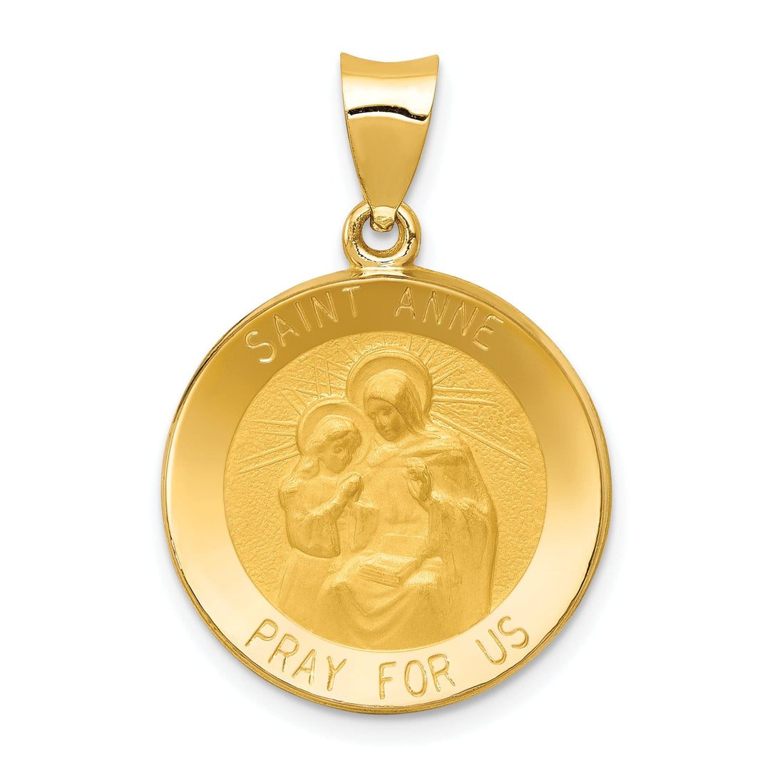 14k Yellow Gold Saint Anne Medal Pendant