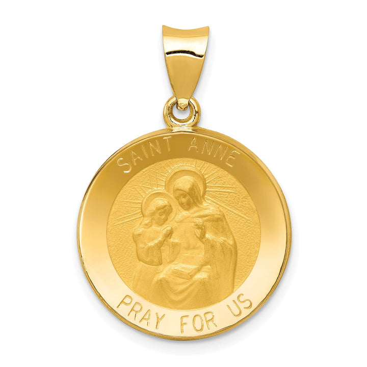 14k Yellow Gold Saint Anne Medal Pendant