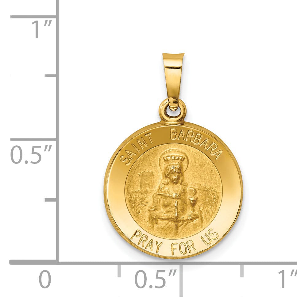 14k Yellow Gold Saint Barbara Medal Pendant