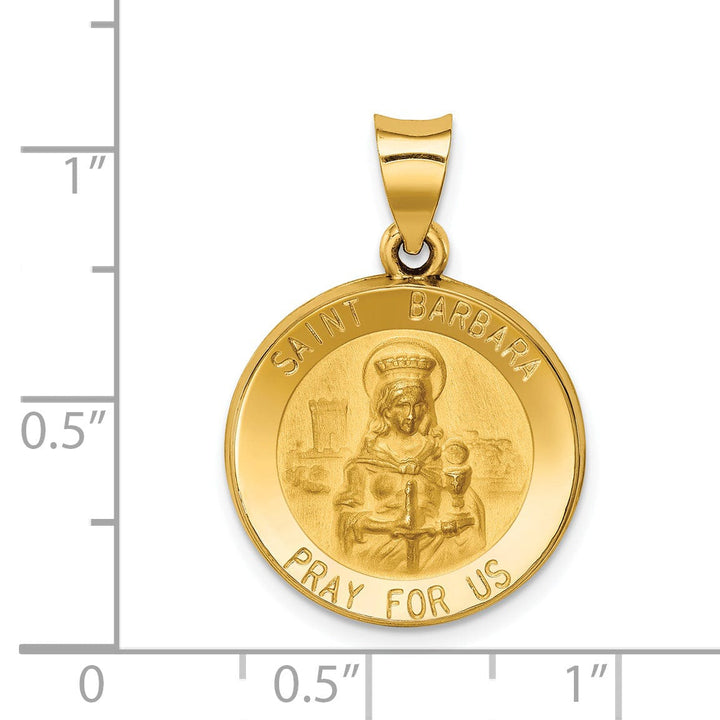 14k Yellow Gold Saint Barbara Medal Pendant