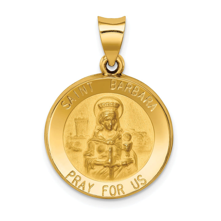 14k Yellow Gold Saint Barbara Medal Pendant