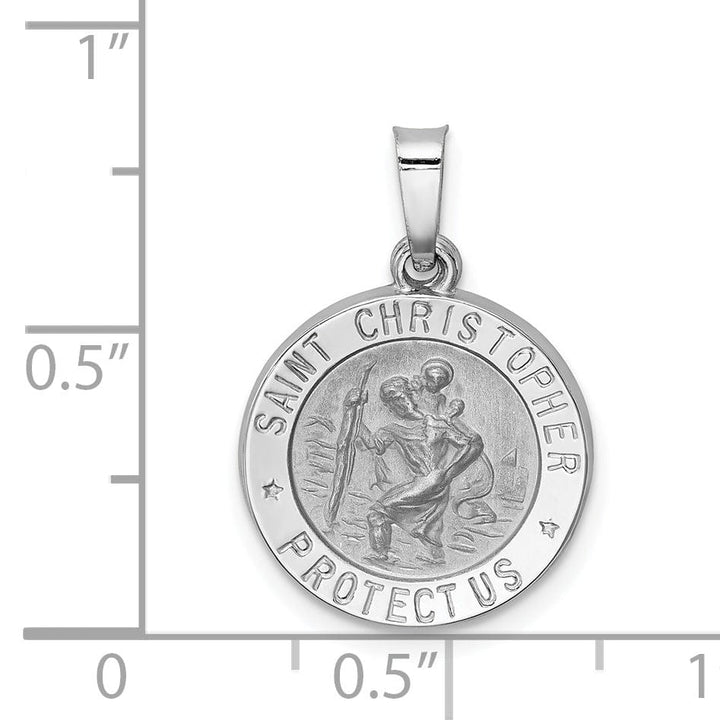 14k White Gold Saint Christopher Medal Pendant