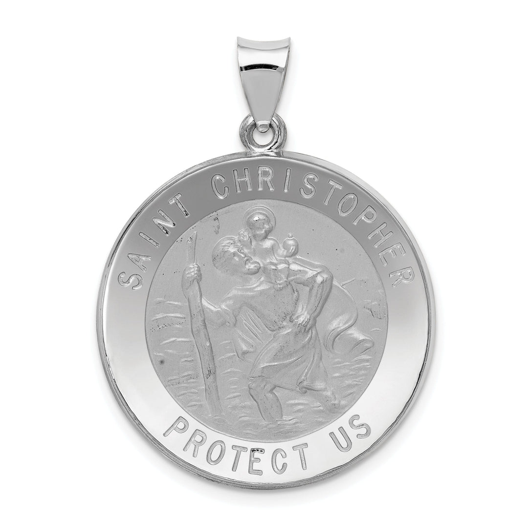 14k White Gold Saint Christopher Medal Pendant