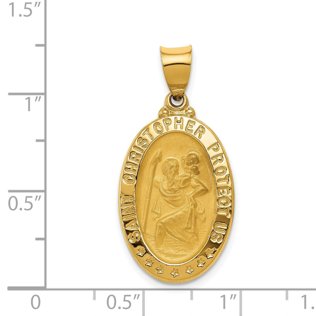 14k Yellow Gold Saint Christopher Medal Pendant