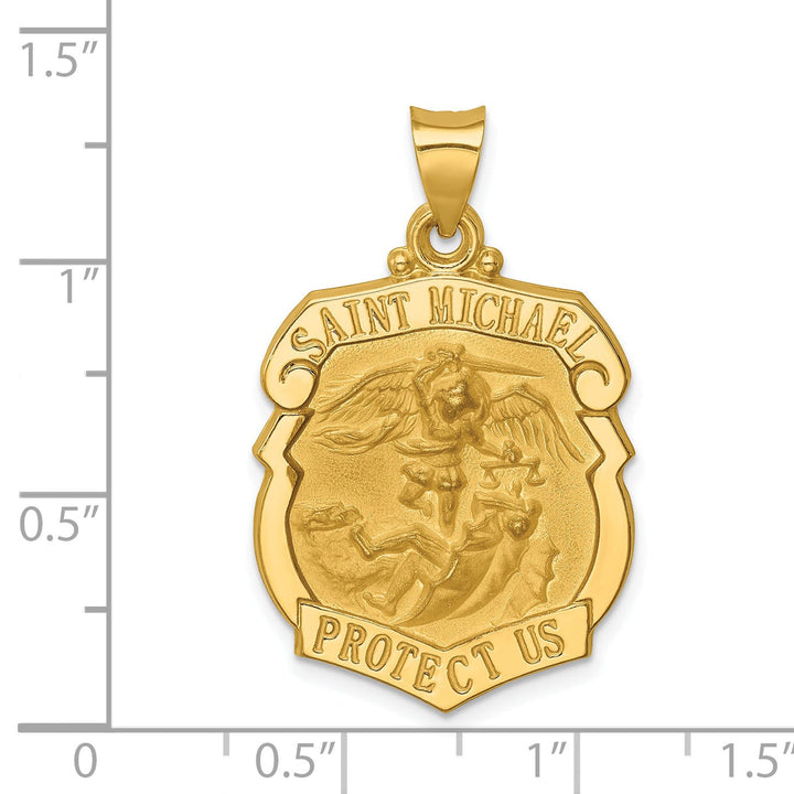 14k Yellow Gold Saint Michael Badge Medal