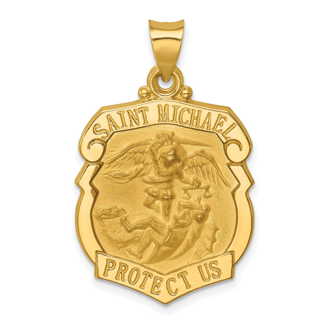 14k Yellow Gold Saint Michael Badge Medal