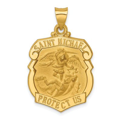 14k Yellow Gold Saint Michael Badge Medal at $ 240.63 only from Jewelryshopping.com