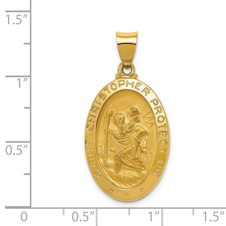 14k Yellow Gold Saint Christopher Medal Pendant