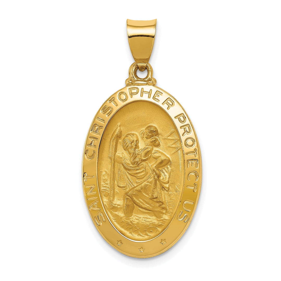 14k Yellow Gold Saint Christopher Medal Pendant