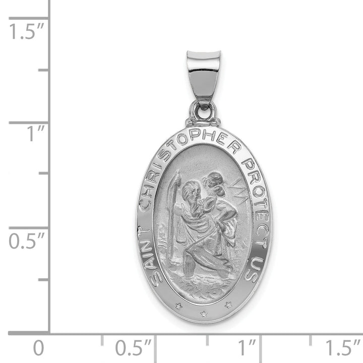 14k White Gold Saint Christopher Medal Pendant