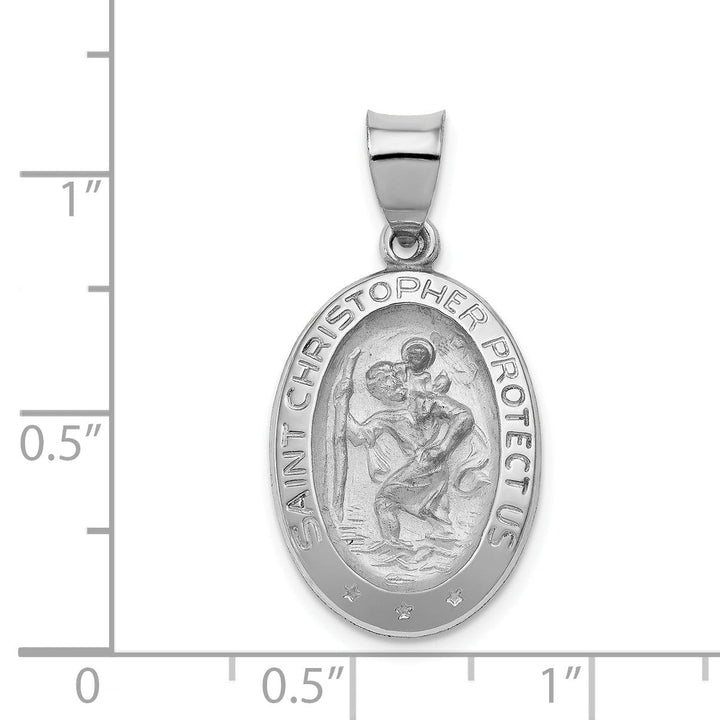 14k White Gold Saint Christopher Medal Pendant