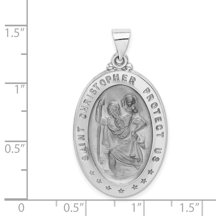 14k White Gold Saint Christopher Medal Pendant