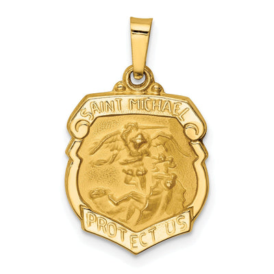 14k Yellow Gold Saint Michael Badge Medal at $ 130.91 only from Jewelryshopping.com