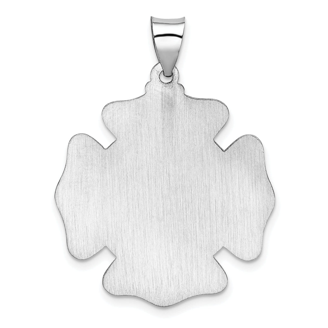 14k White Gold Saint Florian Badge Medal Penant