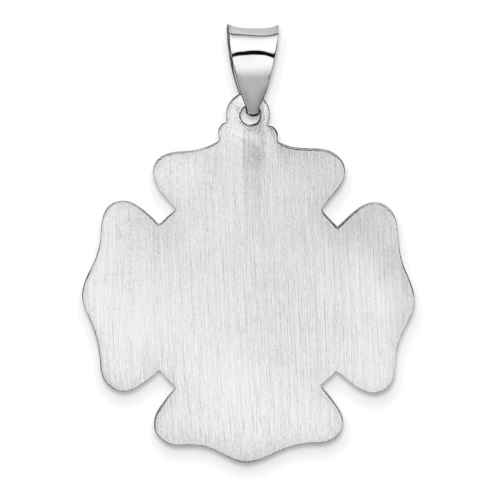 14k White Gold Saint Florian Badge Medal Penant