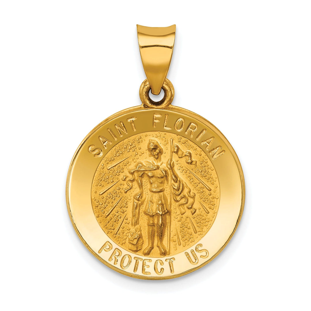 14k Yellow Gold Saint Florian Medal Pendant