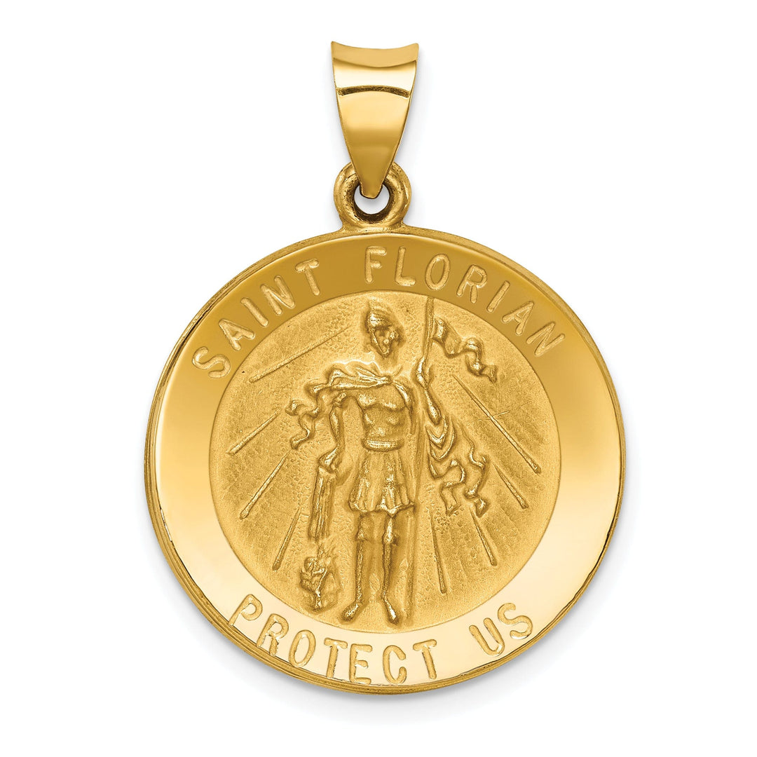 14k Yellow Gold Saint Florian Medal Pendant