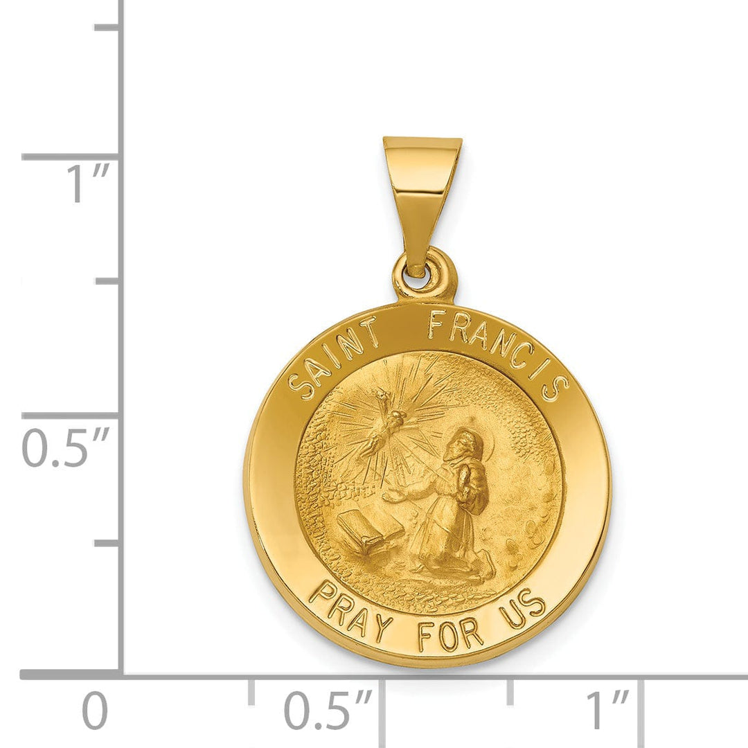14k Yellow Gold Saint Francis Medal Pendant