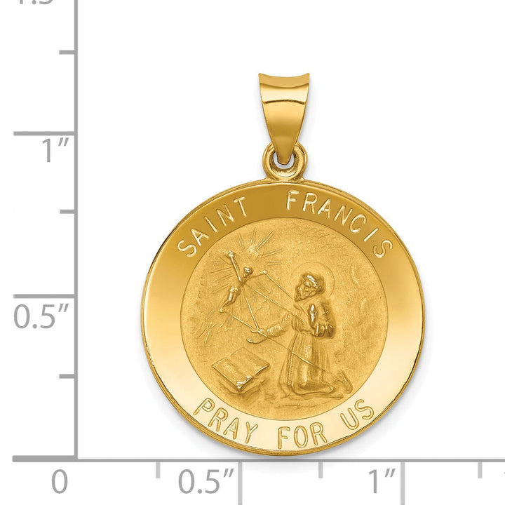 14k Yellow Gold Saint Francis Medal Pendant