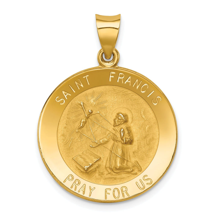 14k Yellow Gold Saint Francis Medal Pendant