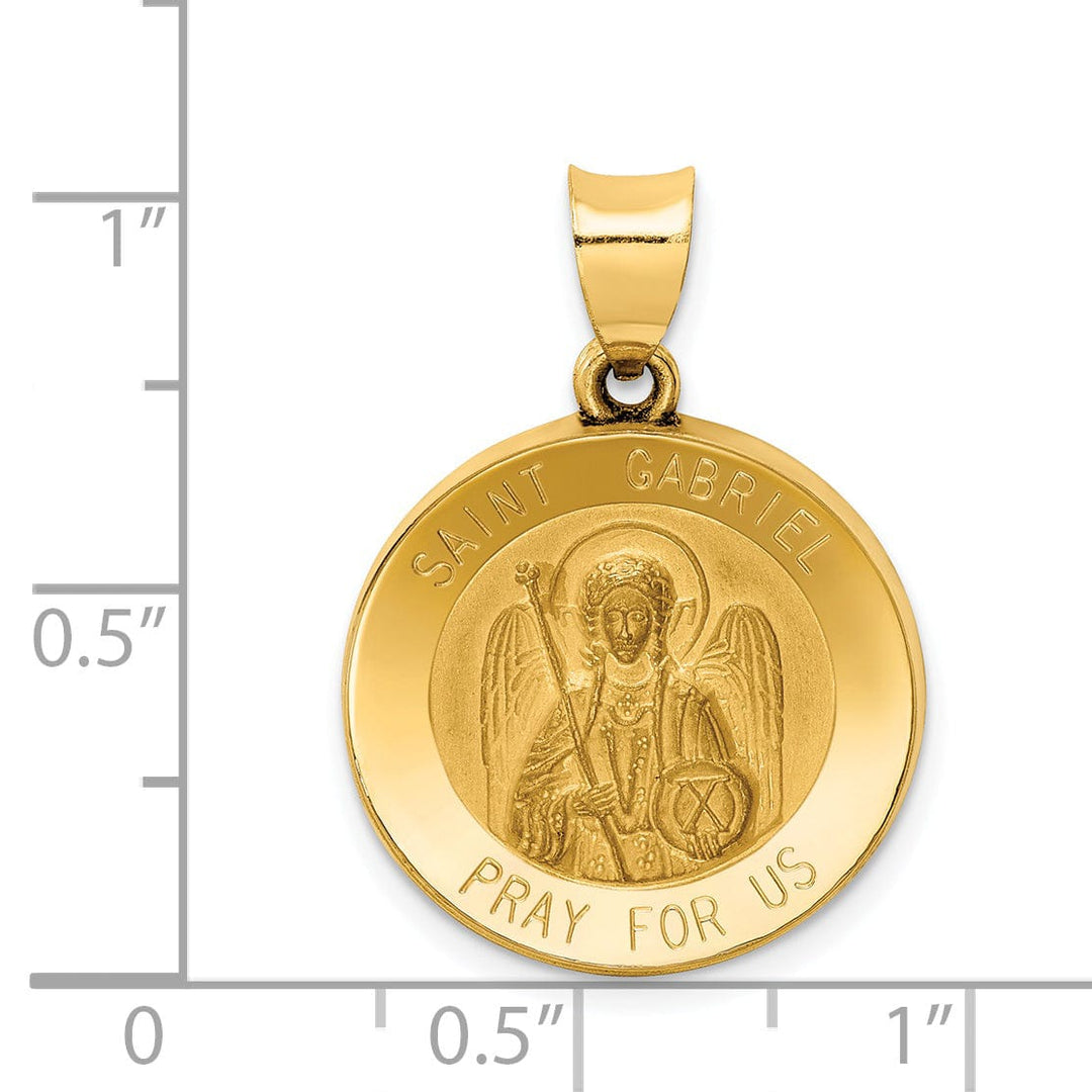 14k Yellow Gold Saint Gabriel Medal Pendant