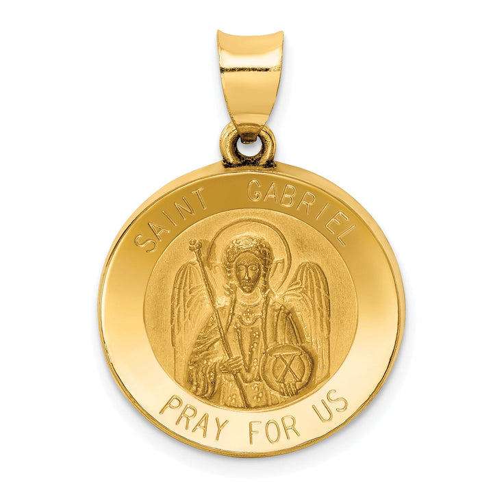 14k Yellow Gold Saint Gabriel Medal Pendant