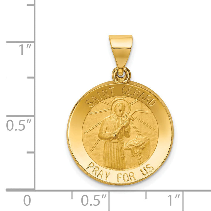 14k Yellow Gold Saint Gerard Medal Pendant