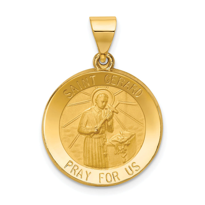 14k Yellow Gold Saint Gerard Medal Pendant