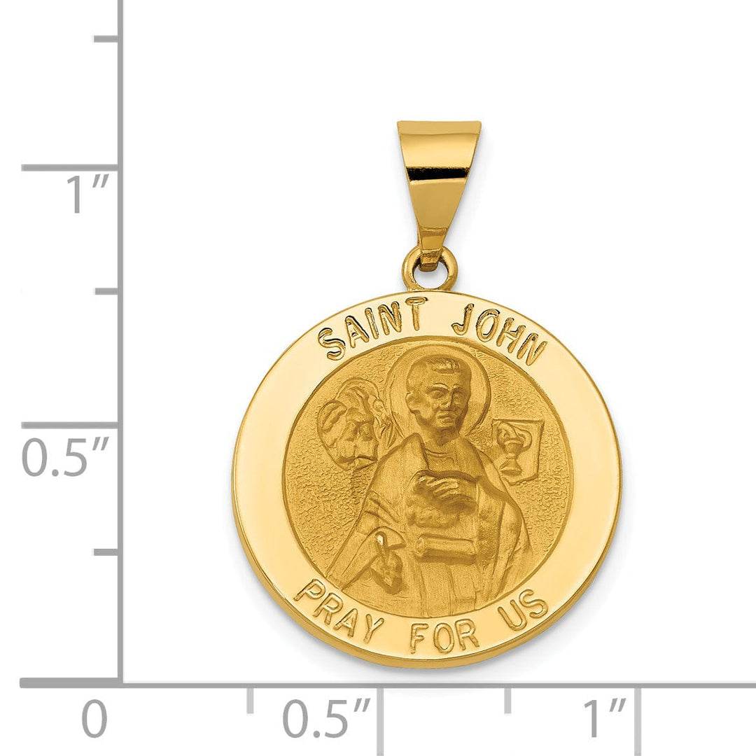 14k Yellow Gold Saint John Medal Pendant