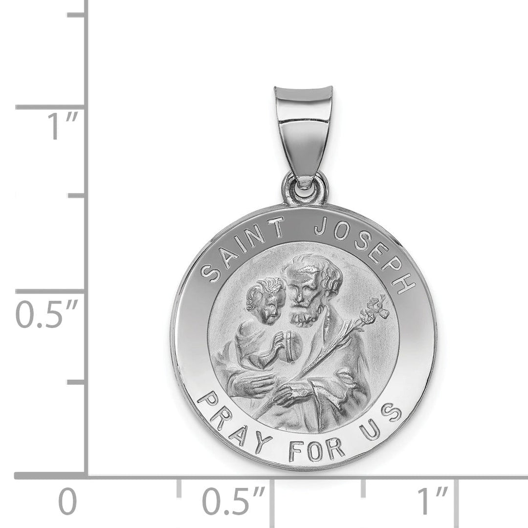 14k White Gold Saint Joseph Medal Pendant