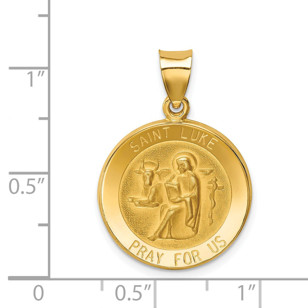 14k Yellow Gold Saint Luke Medal Pendant