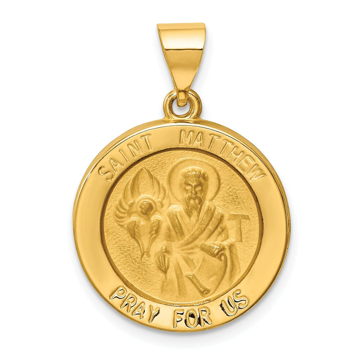 14k Yellow Gold Saint Matthew Medal Pendant