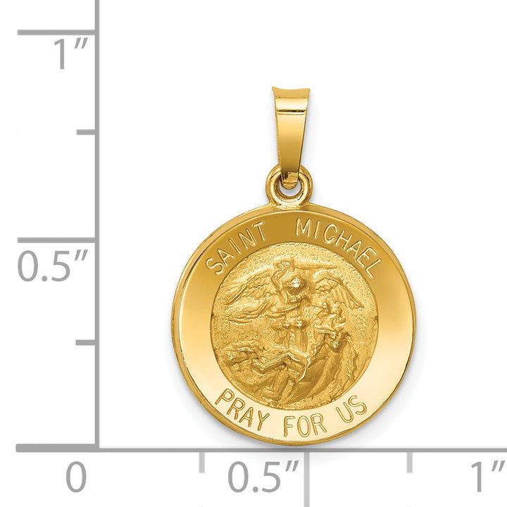 14k Yellow Gold Saint Michael Medal Pendant