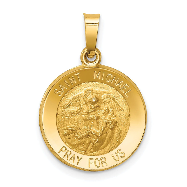 14k Yellow Gold Saint Michael Medal Pendant