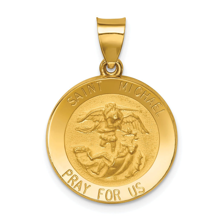 14k Yellow Gold Saint Michael Medal Pendant