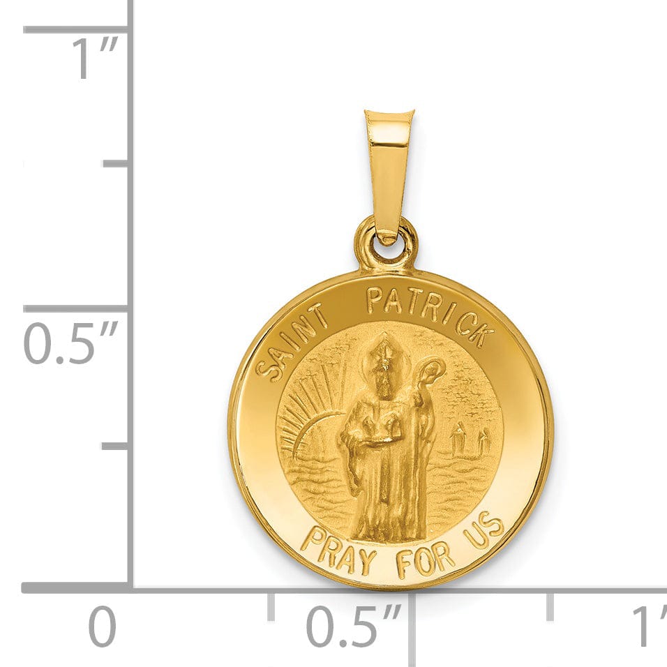 14k Yellow Gold Saint Patrick Medal Pendant